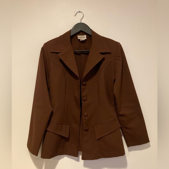 vintage 90s blazer chocolate brown - Picture 1 of 2